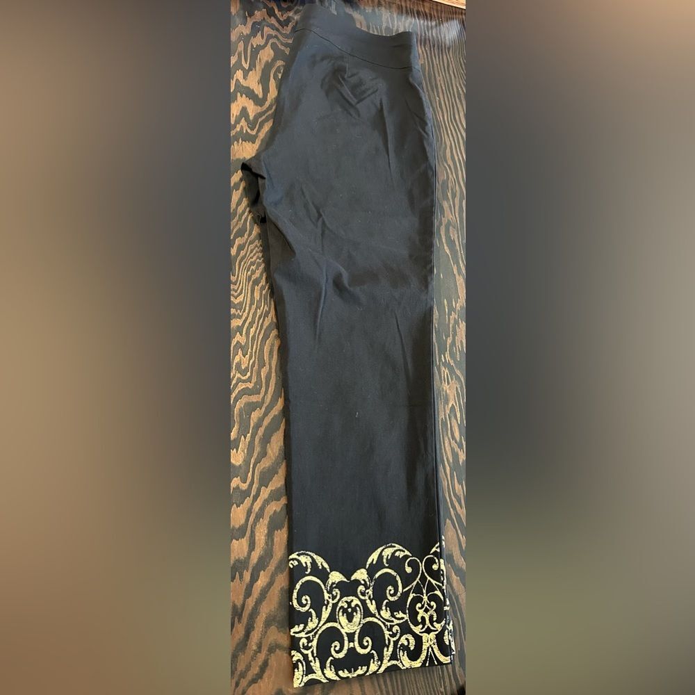 Chico's Black Pants with Gold Accents